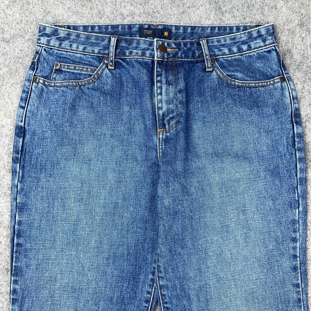 J Crew Jeans Womens 10 Blue Wide Leg Boot Cut Baggy Cotton Denim Pants Y2K VTG - Picture 2 of 12